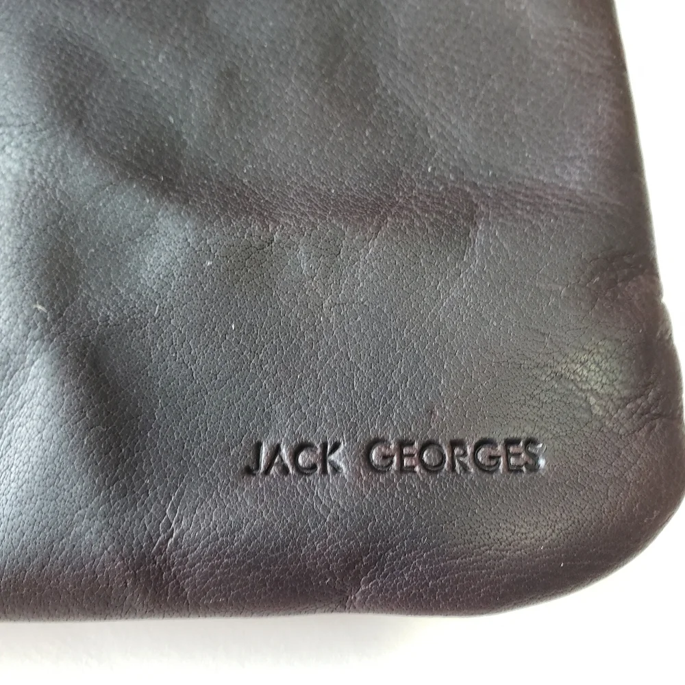 Jack Georges Brown Genuine Leather Crossbody Purse with adjustable strap - Picture 6 of 14